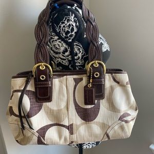 Coach Signature C Brown & Cream Purse, Large